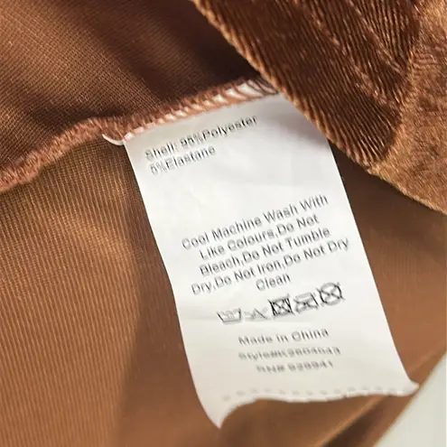 Luukse Brown Boho Velour Embroidered Tie Neck Tassel Mini Midi Dress Medium