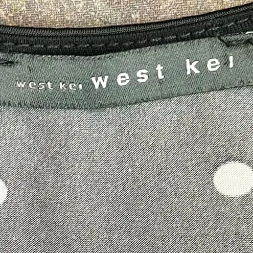 West Kei Polka Dot Sleeveless Blouse with Cutout Keyhole Small