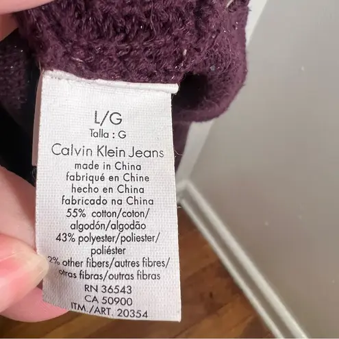 Calvin Klein Jeans Scoop Neck Sweater Purple Metallic L Size L