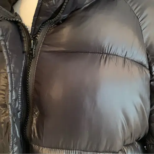 Toboggan Canada Mia Puffer Belted Coat with Removable Hood Black Size XL NWT