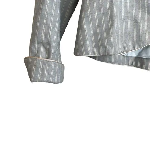 Rebecca Taylor Women Jacket 2 Blue Striped Ribbon Tie Romantic Boho Y2K Fairy