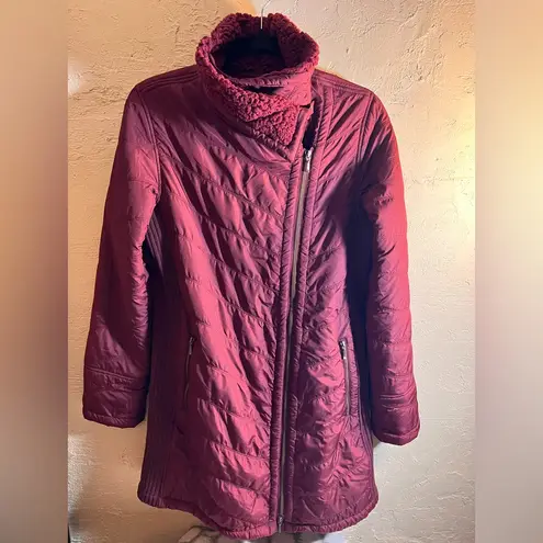 prAna Burgundy Puffer Coat Jacket M