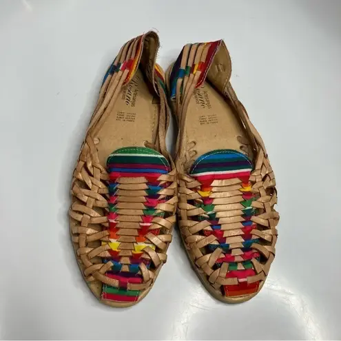 Rosario multicolored huaraches leather‎ size 8 Tan