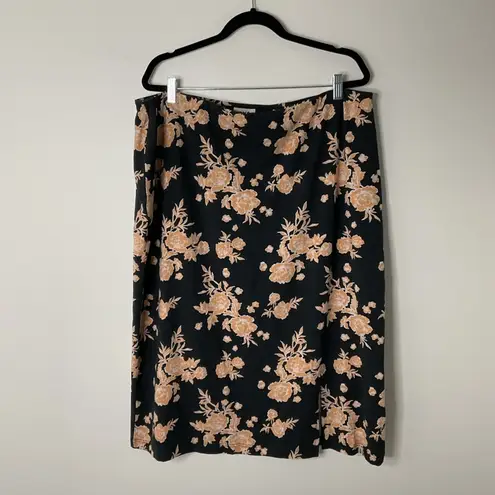 Pact 2 piece set Luxe Jersey Elevated Tank Top/Skirt Black Tan Floral XXXL