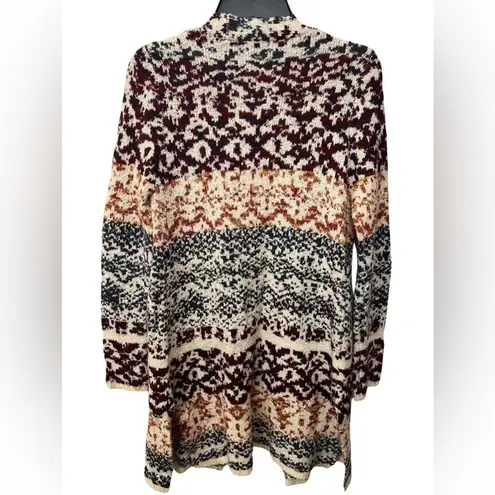 Multicolored mid length Longsleeve Cardigan Sweater Blue Size L