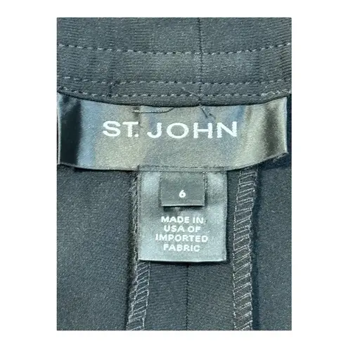 St. John Black Pants Straight Leg Dress Slacks Trousers Slits Spring 2010 Size 6