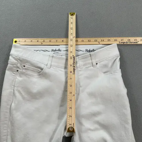 Rafaella Jeans Cropped Womens 12 White Weekend High Rise Straight Leg Denim