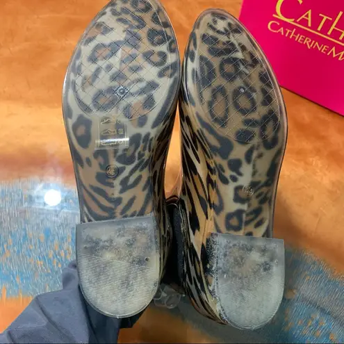 Catherine Malandrino NWT Chelsea Rain Boots Leopard size 8 brown black