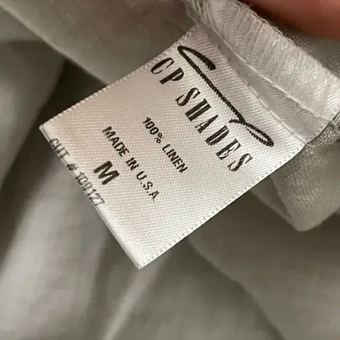 CP Shades Dress Size Medium Light Gray Linen Made In USA Beach Coastal Resort