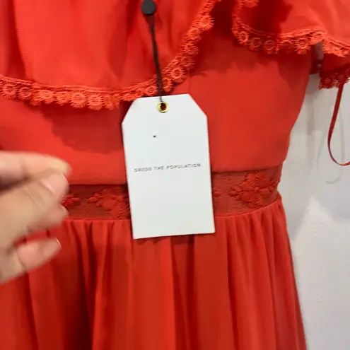 Dress the Population Dream Chiffon Sundress in Poppy Sz M