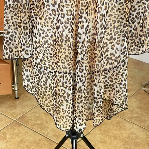 Jordan Taylor Womens Medium Leopard Cover Up Top Tunic Beach Poolside Vacation