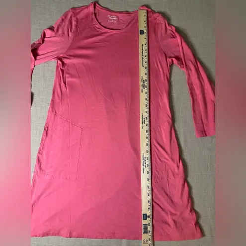 Gudrun Sjoden Pink sz MED dress organic cotton Modal long tunic Dress Pockets