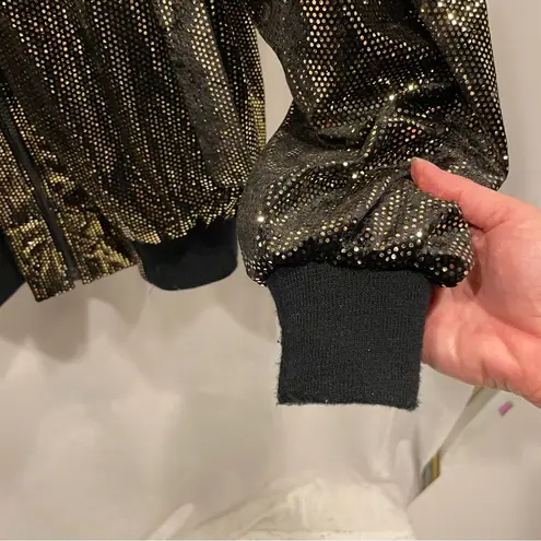 Vintage ultimate 80’s gold metallic studio 54 disco jacket Golden River pockets Size XL