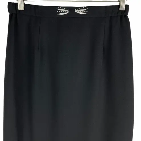 Ben Marc 2pcs Beaded Blazer Skirt Set Church Suit Black Size 10