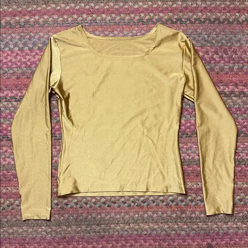 VTG BROWN NYLON SPANDEX BLEND LONG SLEEVE