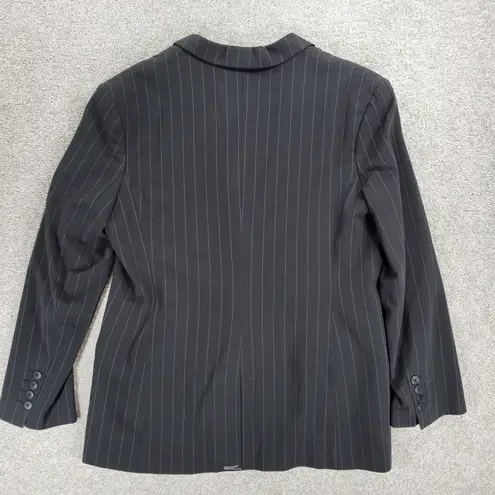 Norma Kamali Vintage Norma Kamali Boyfriend Suit Jacket Womens 16 Black Gray Pin Striped