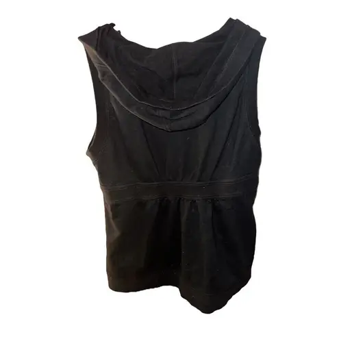 Norma Kamali Black Sleeveless Zip Hoodie