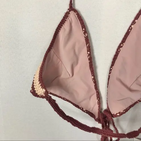 Somedays Lovin NEW REVOLVE ' Miles Crochet Tie Halter Swim Top L