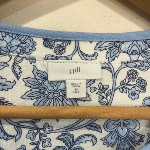 J. Jill Cotton Tencel Modal Soft Touch Knit Top Long Sleeve Sz M Tall Blue Size M