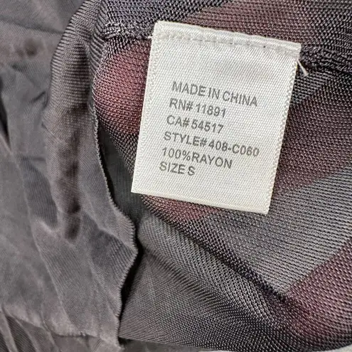 Bailey 44 Mock Neck Sheer Long Sleeve Top Women's Small Gray Ribbed Knit