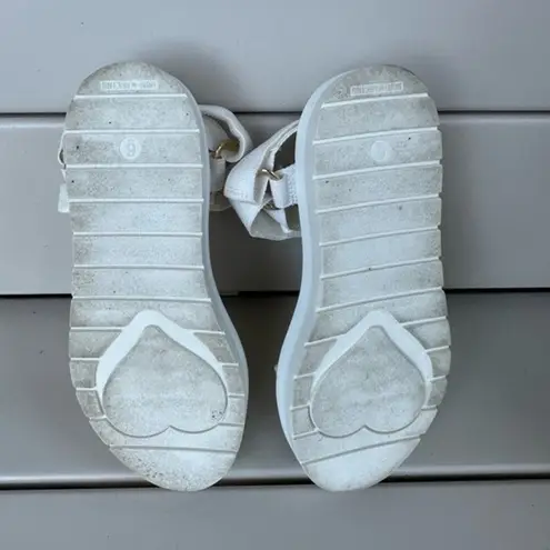 Stoney Clover Lane Women's Hook Loop Strappy White Summer Sandals 6