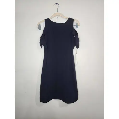 Susana Monaco NWT Greta Midnight Navy Women Small Tie Cold Shoulder Mini Dress