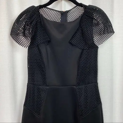 Milly  Black Mesh Back LBD Cocktail Dress Sz.6