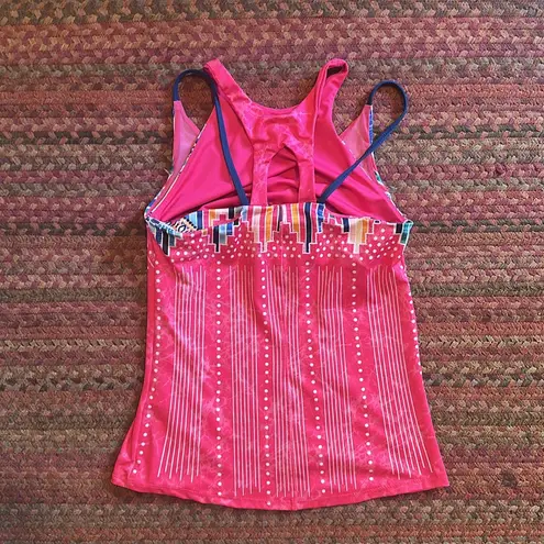 LUCKY IN LOVE PRETTY IN INK PINK BRALETTE TANK ACTIVE TENNIS GOLF