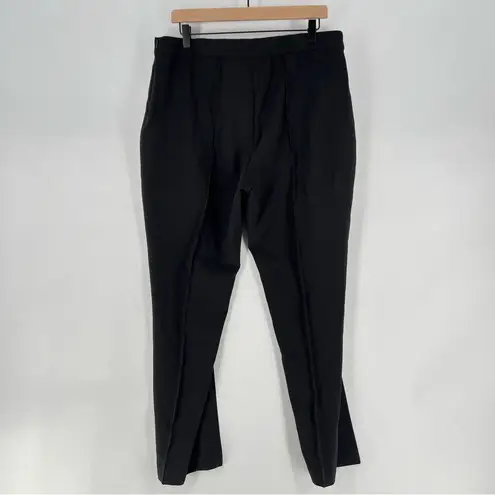 Estelle & Finn Side Zip Seamed Pant Stretch Black Crepe Slim Leg Size 14