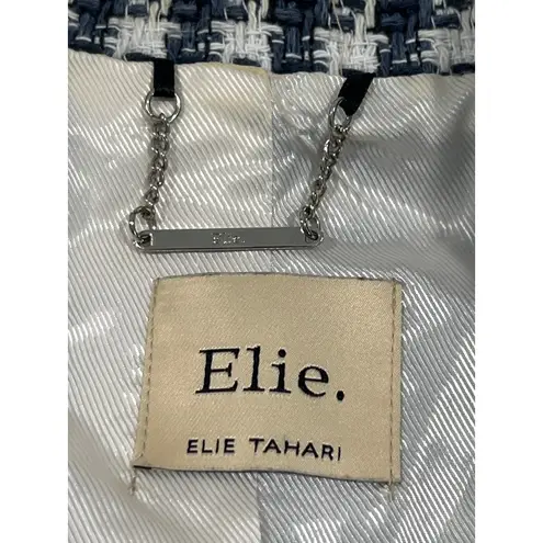 Elie Tahari Ellie Tahari Vintage Woven Houndstooth Double Breasted Blazer Size S Navy White