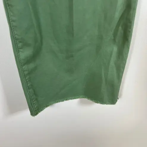 VIA MASINI 80 Firenze Green Cropped Flare Trousers Made in Italy Size 42