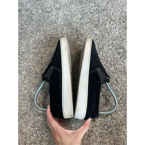 Vionic Black Faux Suede Midi Slip On Sneakers Flats Shoes Women’s 8 Arch Support