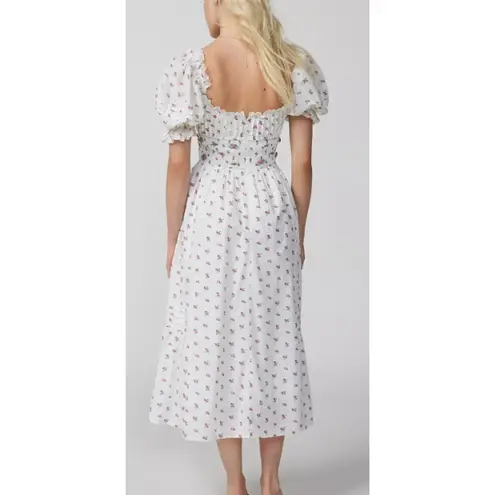 For Love & Lemons  Guisti Floral Midi Dress – Smocked Bodice, Women’s Size S