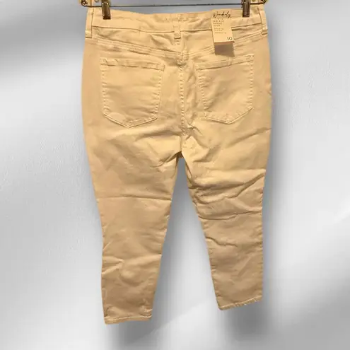 Wonderly  Mid-Rise Skinny Crop White Jeans nwt‎