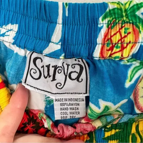 Surya Vintage Blue Patterned Hawaiian Beaded Two Piece Set Size XS
