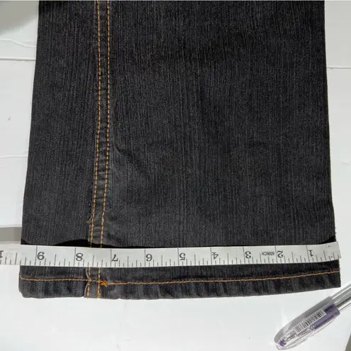 Allen B. by Allen Schwartz Leather Waistband Bootcut Jeans Size 30 USA Made Y2K Black