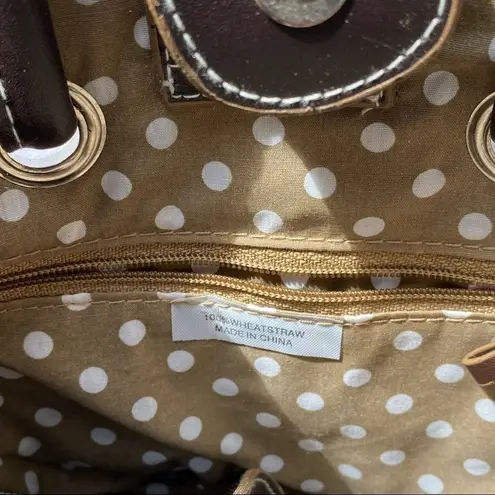 Coastal Grandma Mini Wheatstraw Tote Crossbody Strap Bag Brown