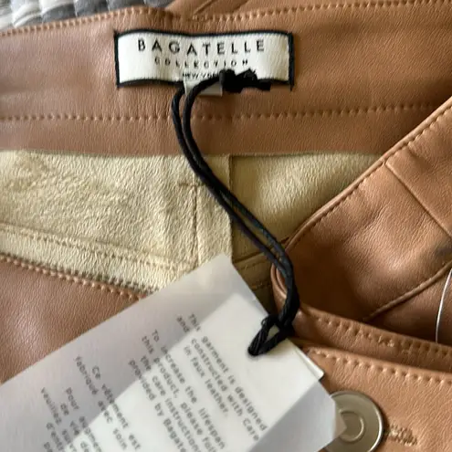 Bagatelle NWT Collection Faux Leather Cargo Pants Camel Large