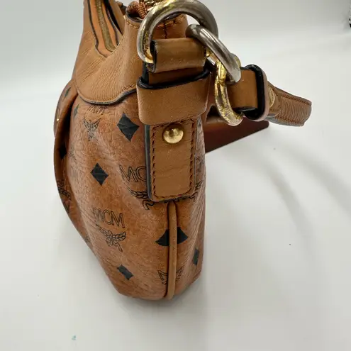 MCM Cognac Visetos leather crossbody or shoulder bag