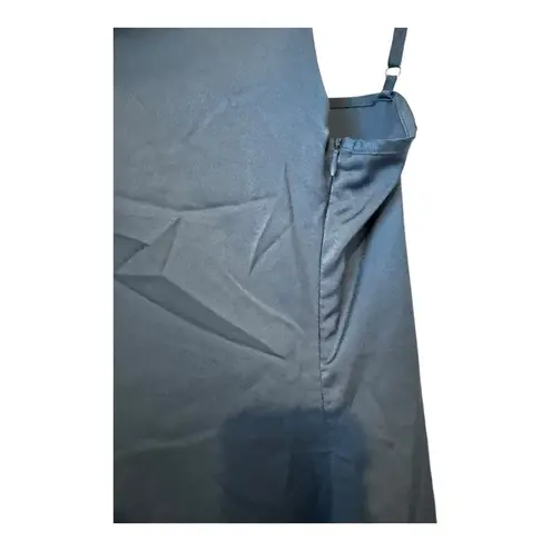 Cider NWT SOLID COWL NECK SLIT MIDI DRESS side row of buttons, in blue size S