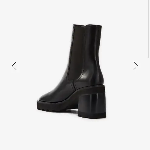 The Kooples Black Leather Chelsea Lug Ankle Boots NWT