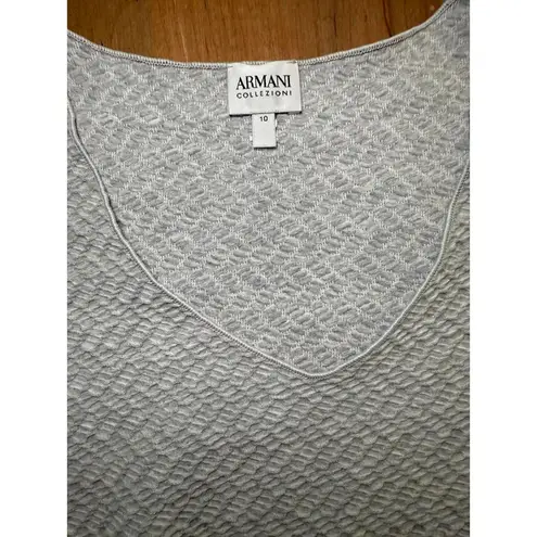 Armani Collezioni Armani Sleeveless V-Neck Tank Top in Light Gray, size 10