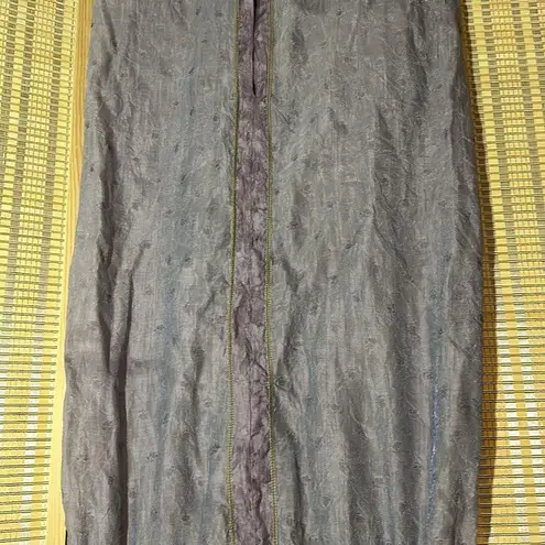 Krakerz Vintage 1990s Y2K Purple Floral Distressed Maxi Skirt Boho Festival XL