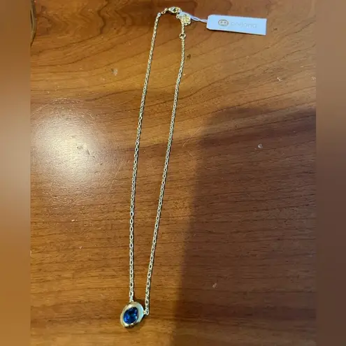 Gorjana NWT  Nova Montana Necklace, Blue Gemstone, 18K Gold Plated, Extender