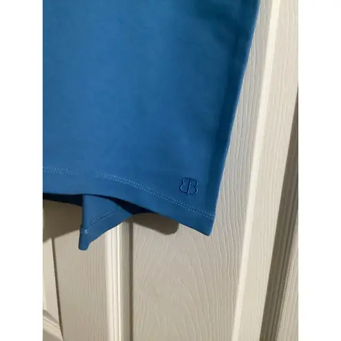Betabrand Shirt Womens XL Blue Short Sleeve Boxy Hi Lo Stretch Top Work Casual