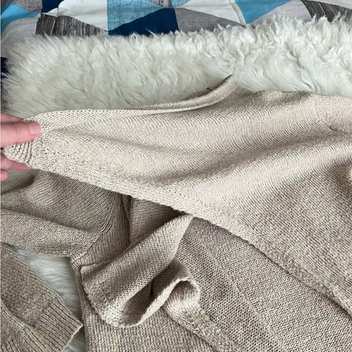 Motherhood Maternity Open Front Cardigan Sweater Large Beige Pockets