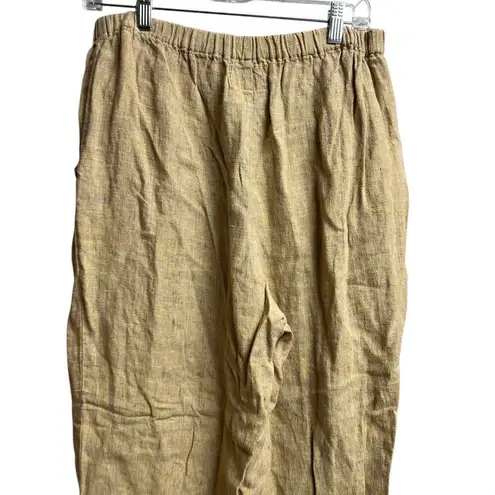 Flax by Jeanne Engelhart Linen Pants Small Toffee Brown Long Tapered Lagenlook