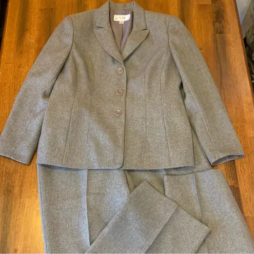 Le Suit 2 piece Pants and Blazer 10 Petite Gray Slacks Jacket Tweed