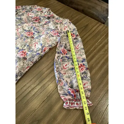 Raga victoria Floral Lined Long Sleeve Drop Waist Maxi Dress Multicolor M