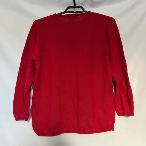 Ugly Christmas Sweater Sz 14/16 Jacque Koko Y2K 12 Days Tree Beading Embroidery Red